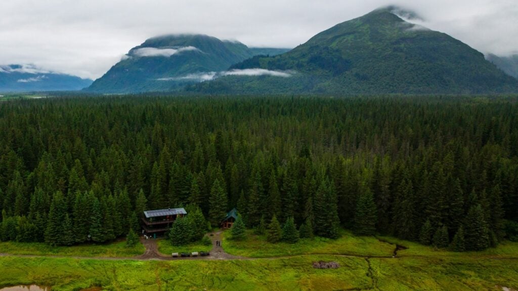 brown bear bay lodge from above