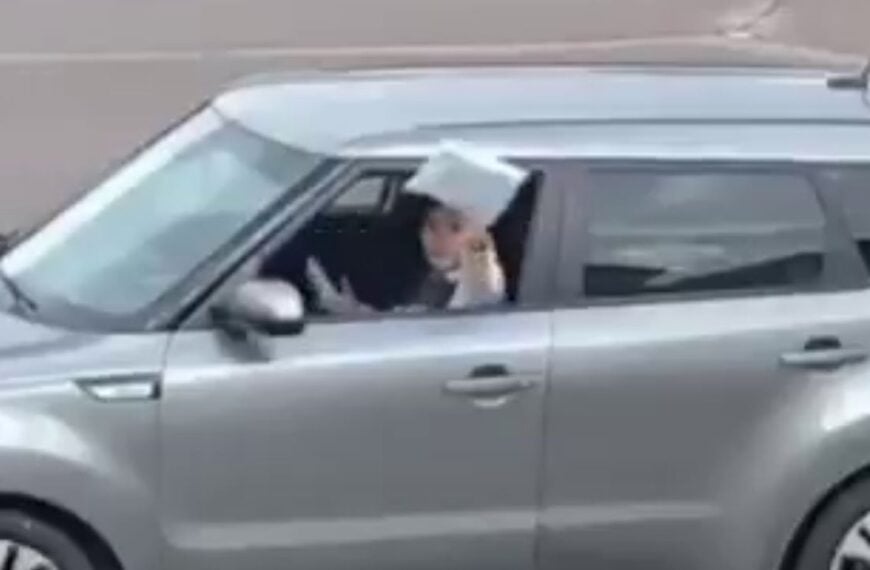 iPhone Delivery Driver Throwing Package