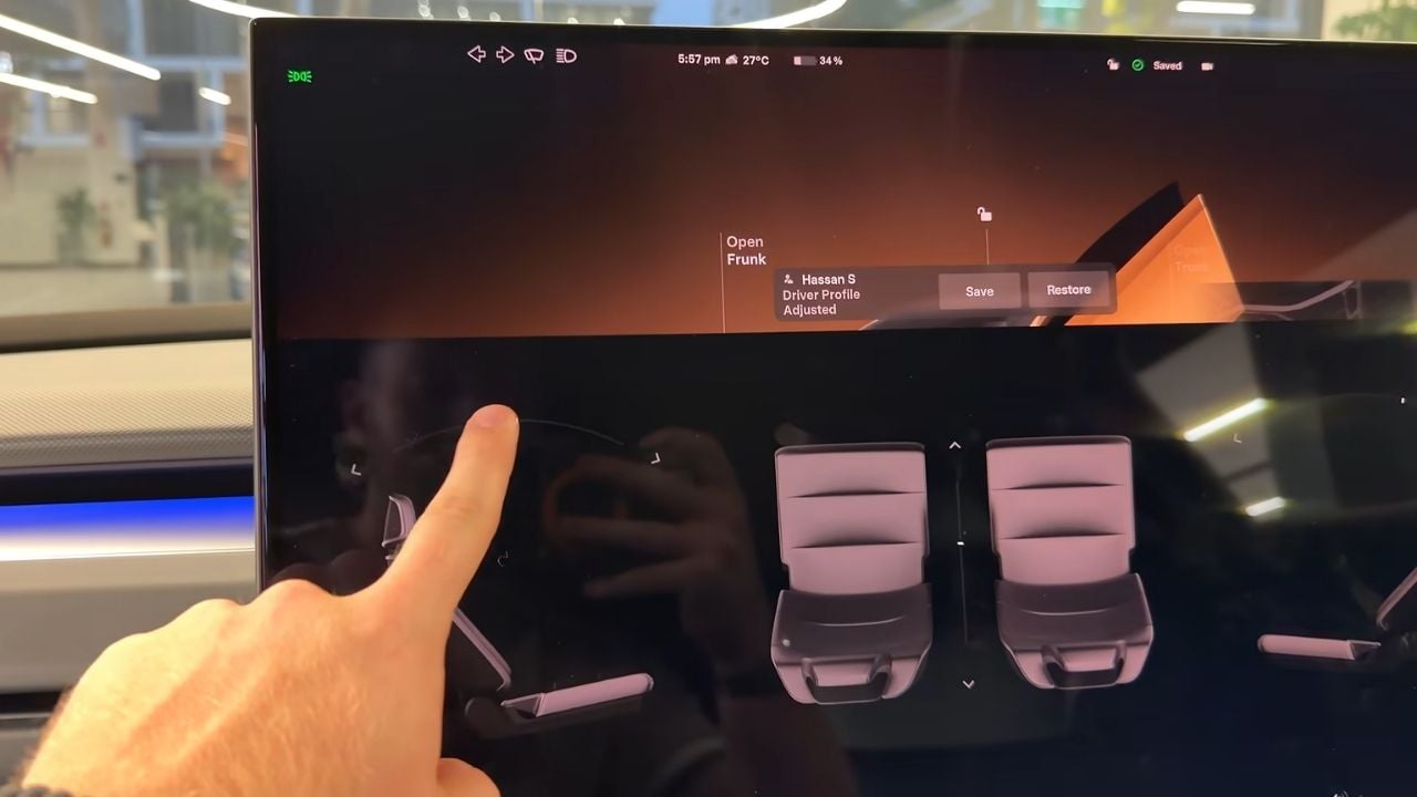 Tesla Cybercab Software First Look Seat Adjustment