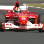 Vettel driving Schumachers F2002 Ferrari