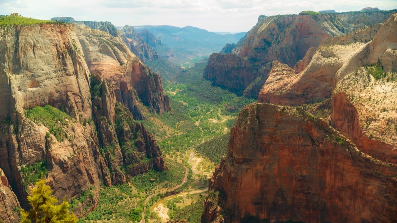 zion canyon from above