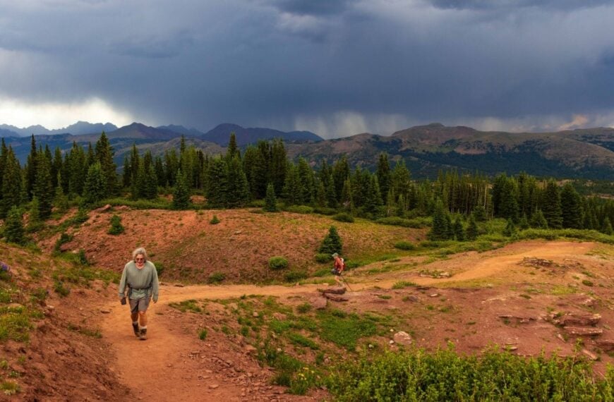 hikers on a trail in colorado
