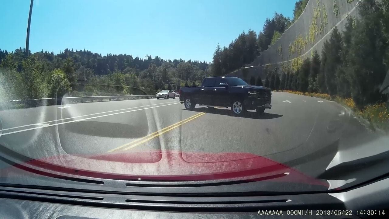 Bad U-Turn by Pickup Truck
