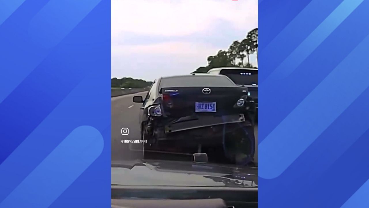 Bumper car police chase Toyota Rear View
