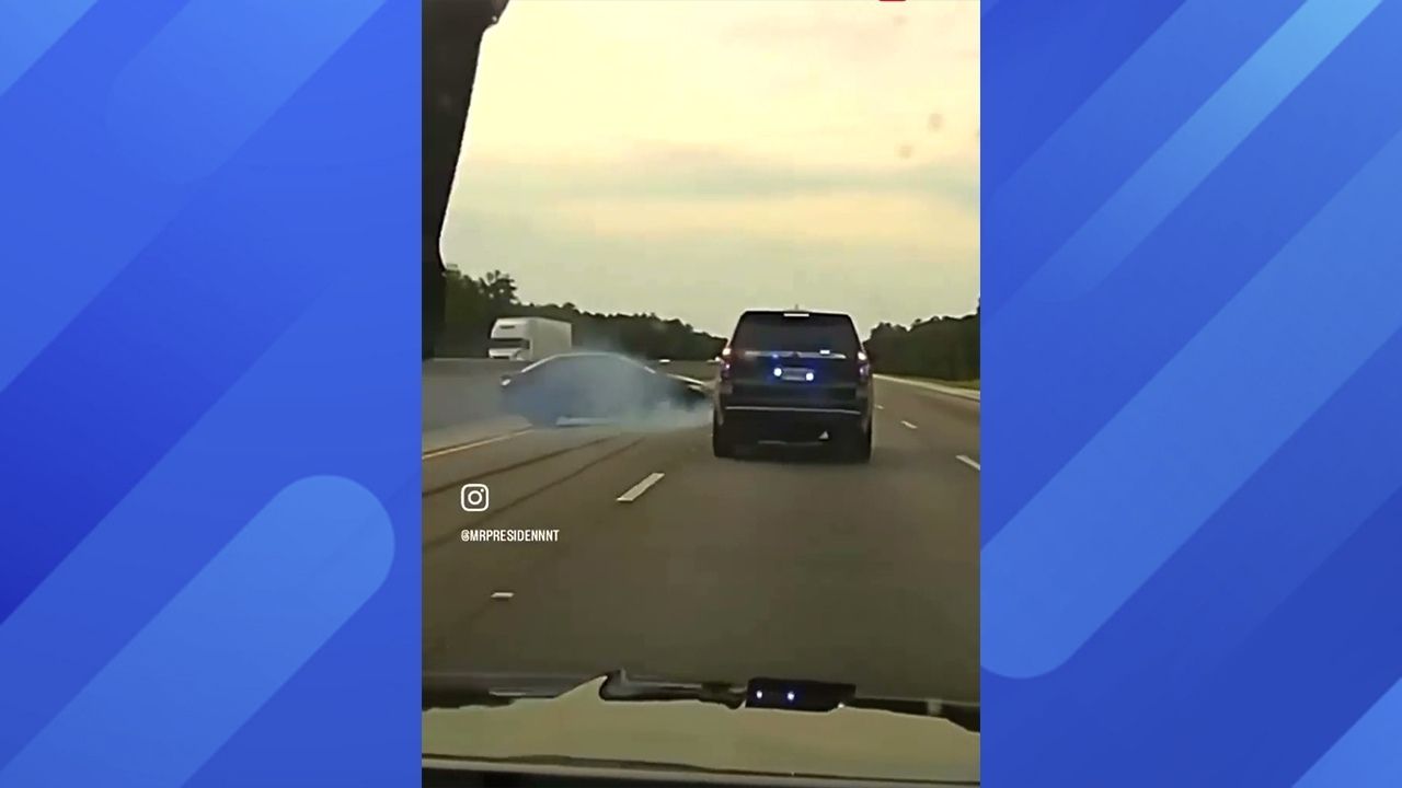 Bumper car police chase Toyota spinning
