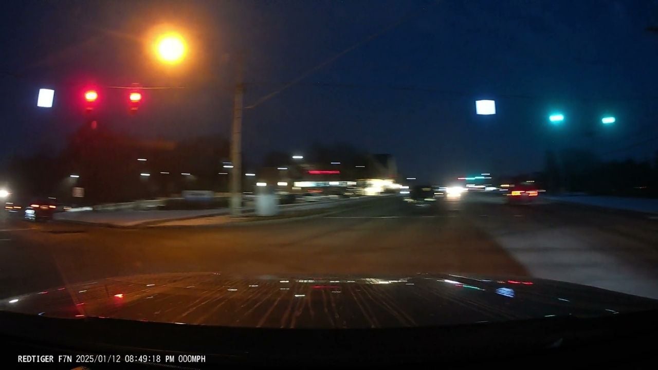 Car caused crash with headlights off front view
