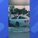 Chevy Corvette wont let SUV out of gas station Featured
