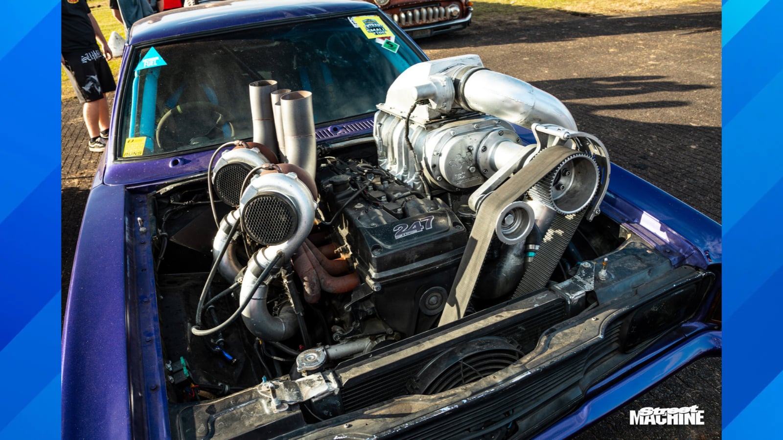 Ford Cortina Builder Combines Two Turbochargers With a Supercharger, Creates 780-HP Burnout Monster