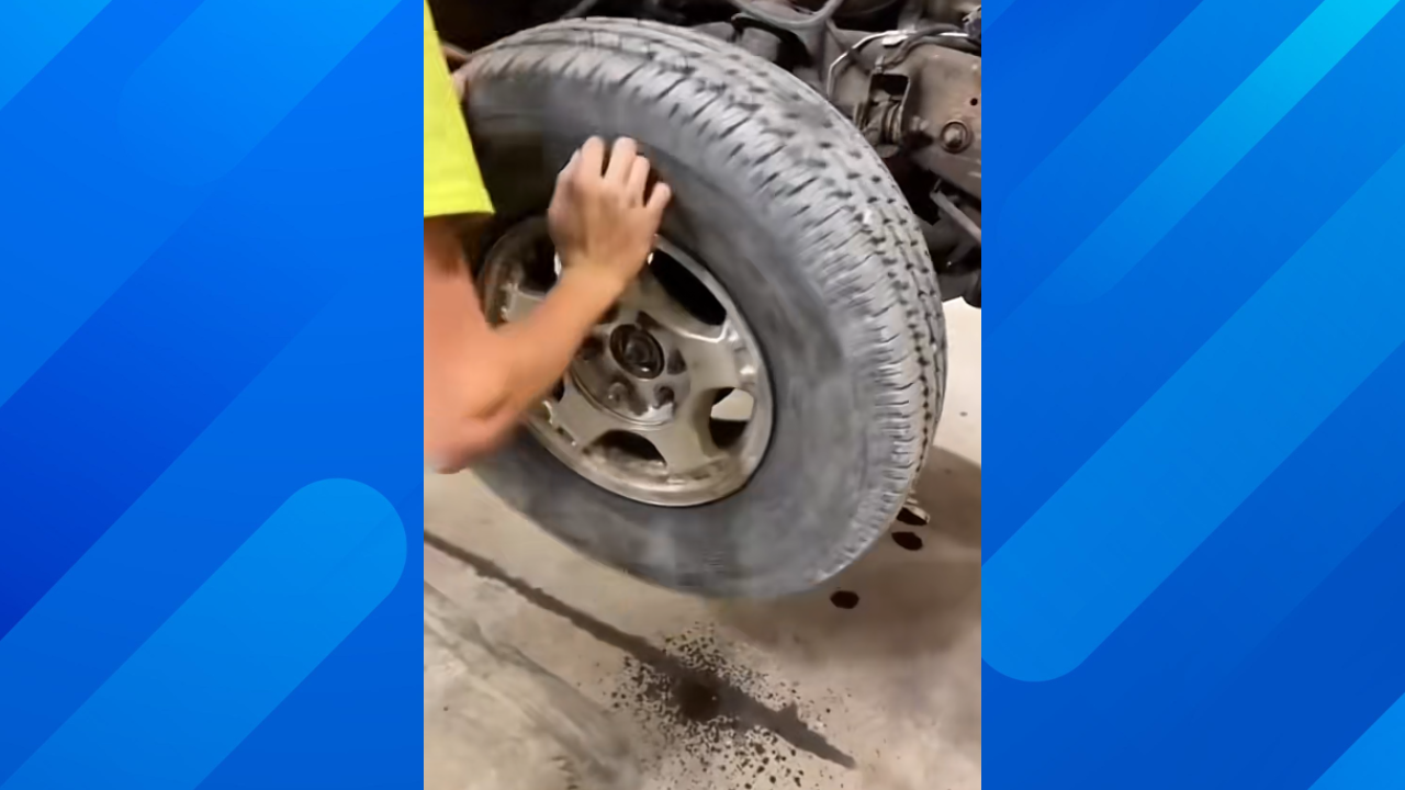Mechanic finds broken tire