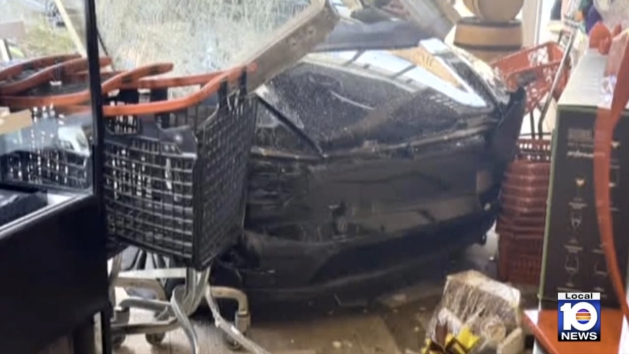 Liquor Store Tesla Crash Damage