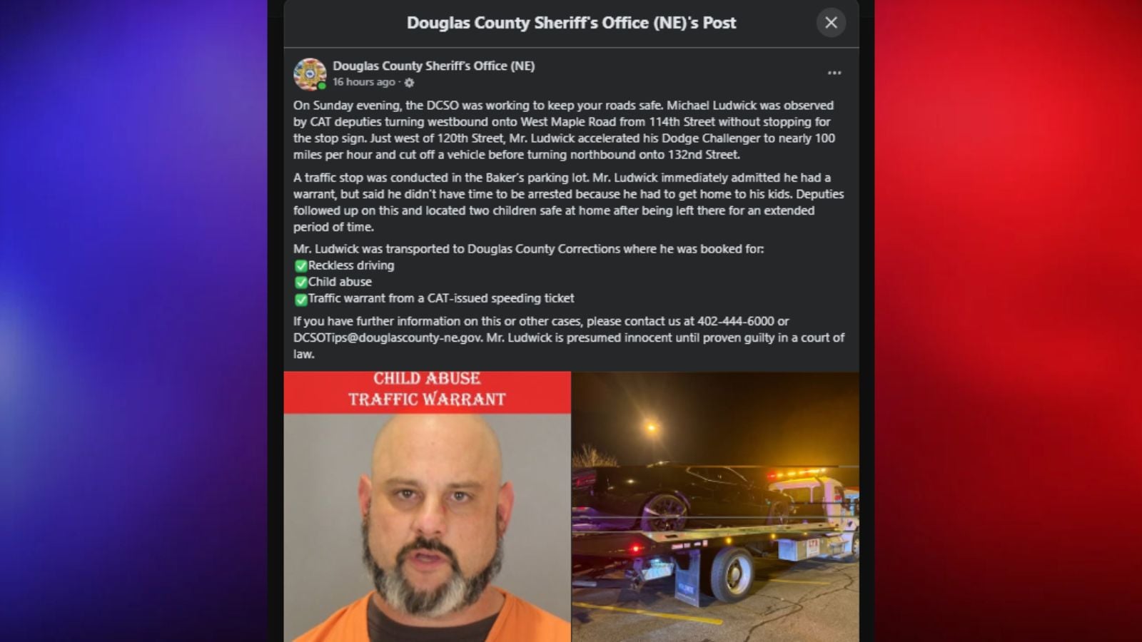 Nebraska Man With Warrant Tells Deputies He Can’t Be Arrested Because He Has to Get Home to His Kids
