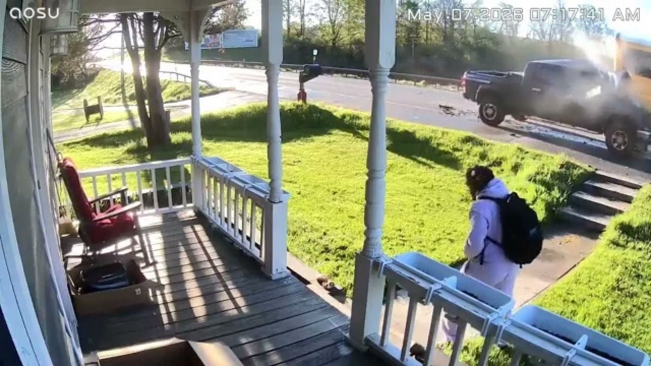 School bus pickup crash after the accident
