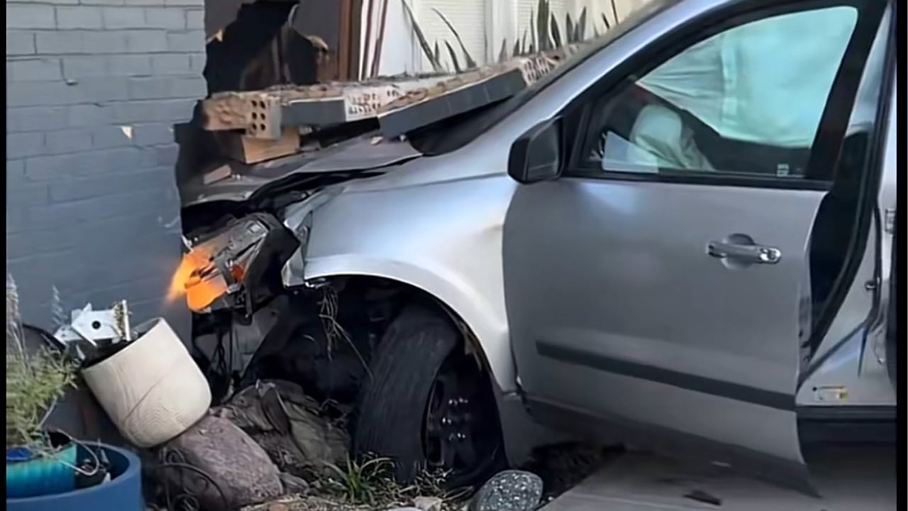 Crash into home