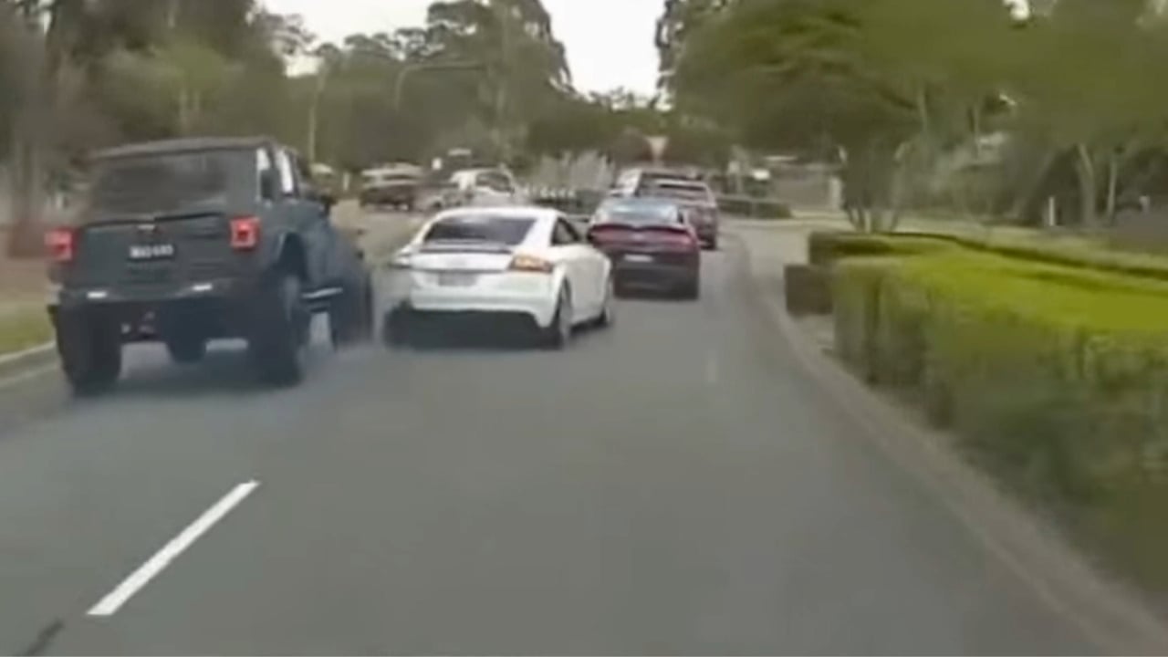 Dashcam driver swerving