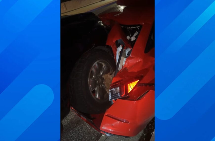 'The Fact That This is Not AI is Crazy' Four-Car Pileup Leaves Red Sedan Crushed Beneath Another Car, and the Damage Is Hard to Believe